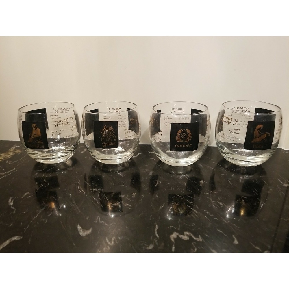 Vintage Zodiac Horoscope Glases - Set of 4